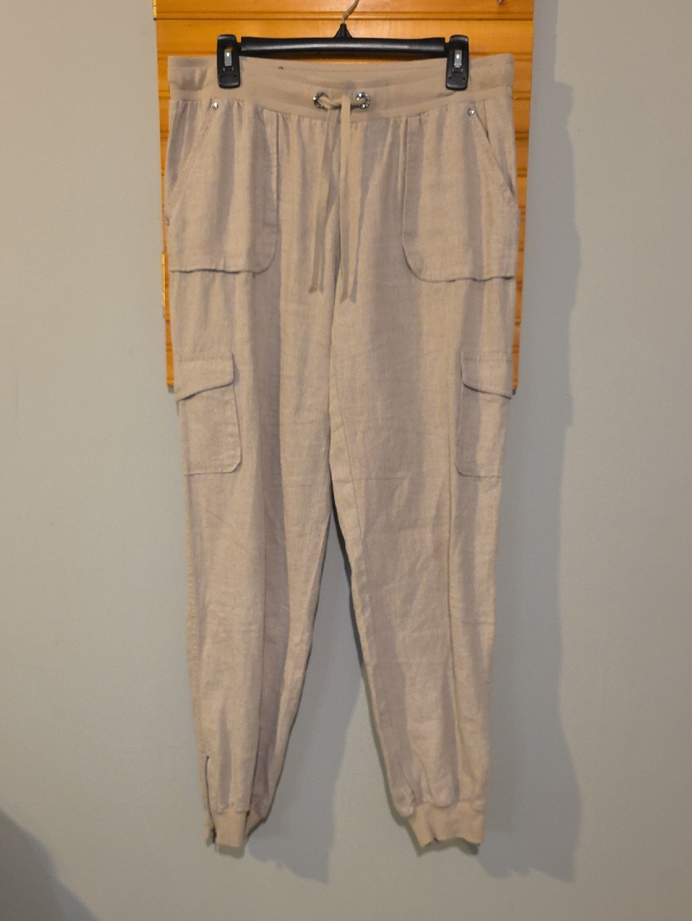 INC International Concepts Linen‎ Beige Drawstring Waist Jogger Sz 8